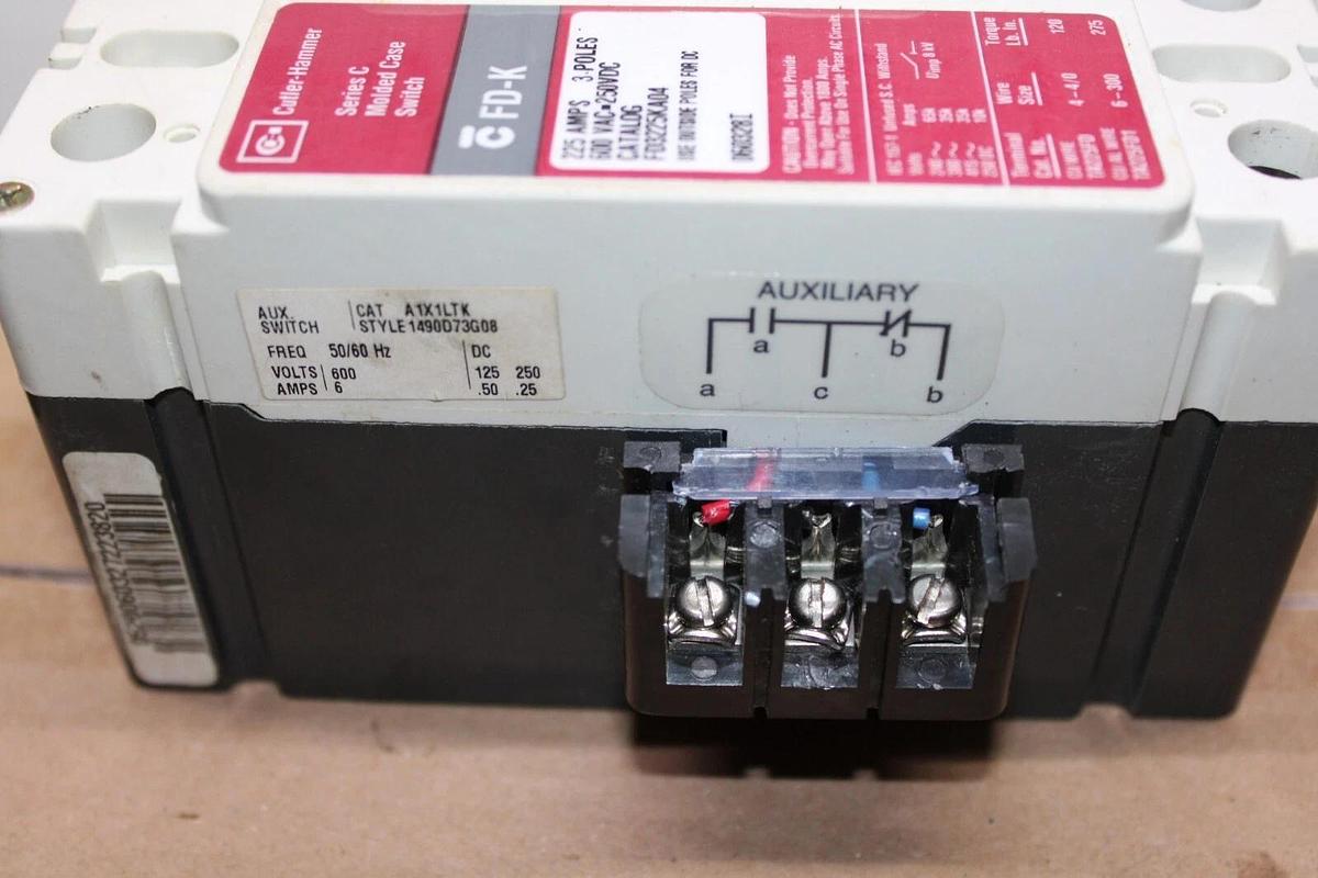 Used CUTLER HAMMER MOLDED CASE SWITCH FD3225KA04 225 AMP 600 VAC 3-POLE **WARRANTY**