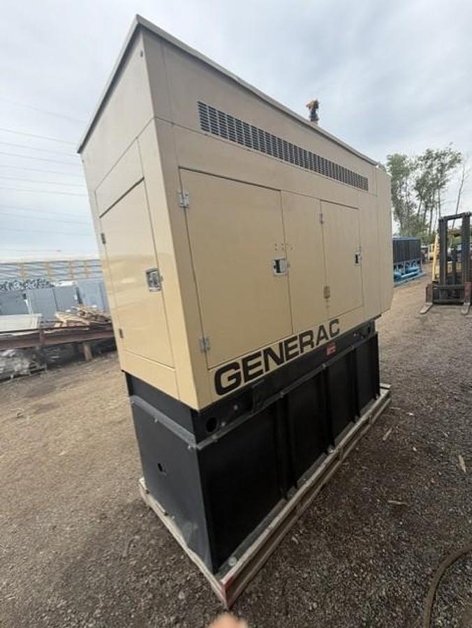 Used 60 KW DIESEL GENERATOR GENERAC 120/240 VOLT ONLY 252 HRS SOUND ENCLOSED VIDEO
