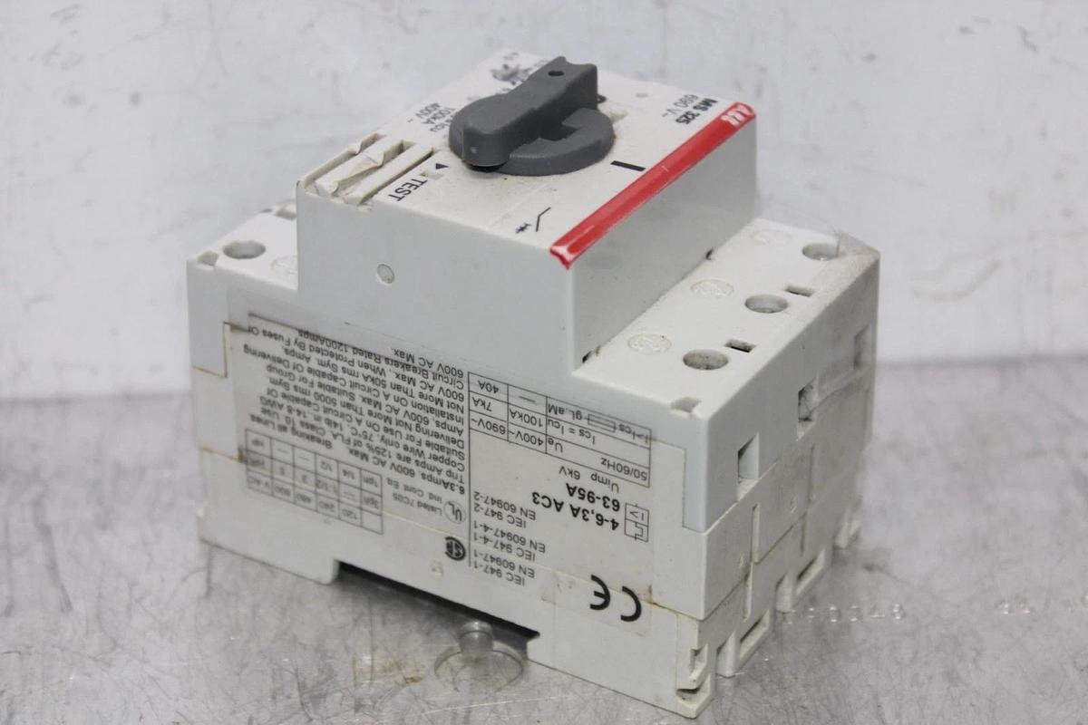 Used ABB MANUAL MOTOR STARTER MS325 4-6.3 AMP 600 VAC 3-PHASE 5 HP **WARRANTY**