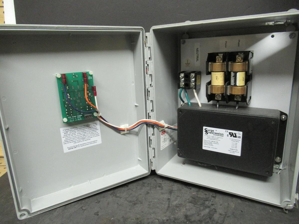 Used SURGE SUPRESSION INC. MP1S1-PR 120 /240 VAC SUPRESSOR SINGLE SPLIT PHASE 4X ENCL