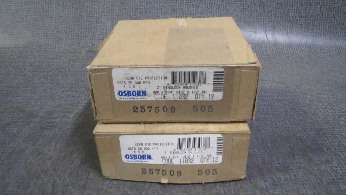 OSBORN RINGLOCK BRUSHES 2" .008 X 1/4" WIDE X 1/2" AH CODE: 11032 20,000 RPM