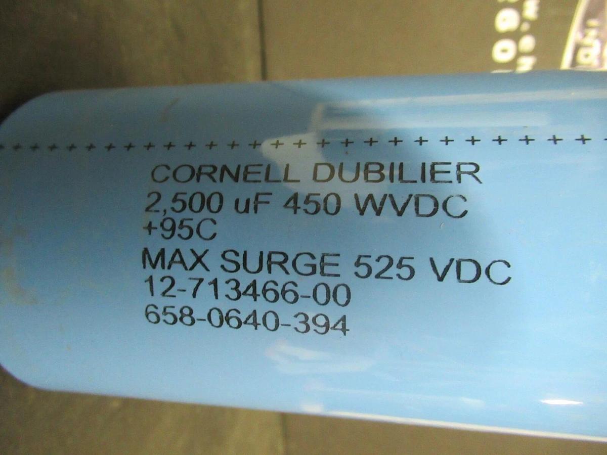 Used CORNELL DUBLIER CAPACITOR 2500 uF 450 WVDC MAX SURGE: 525 VDC 12-713466-00