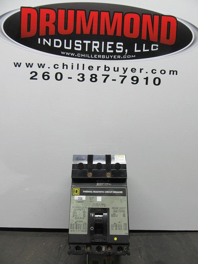 Used SQUARE D I-LINE BREAKER FHB36020 20 AMP 3-POLE 600 VAC **WARRANTY INCLUDED**
