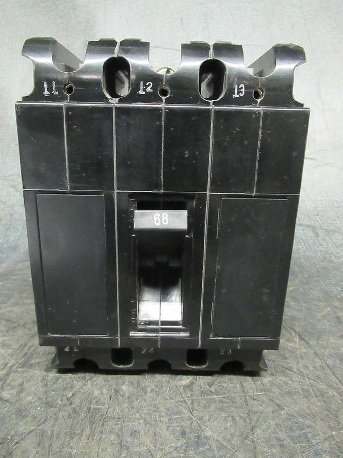 Used 68 AMP GE / HEINEMANN GH3-Z13-53 3 POLE 600VAC W/ LUGS **WARRANTY INCLUDED**