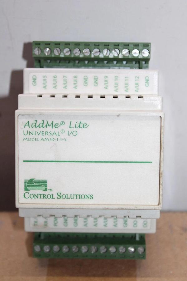 Used CONTROL SOLUTIONS ADDME LITE UNIVERSAL BACNET I/O MODULE AMJR-14-S 24 VOLT 0.15A