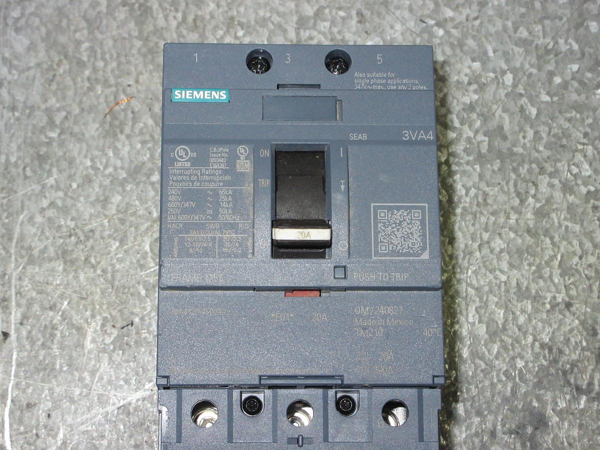 NEW SURPLUS SIEMENS CIRCUIT BREAKER 3VA4135-4ED34 20 AMP 600 VAC 3-POLE