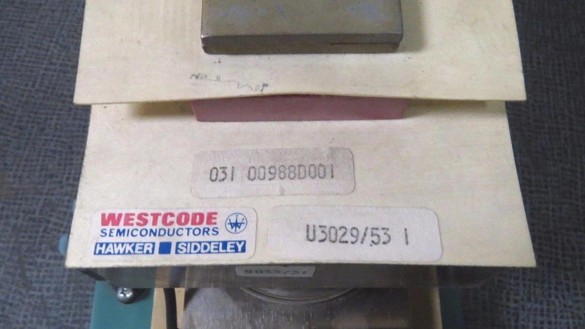 Used YORK WESTCODE CHILLER POWER POLE RECTIFIER ASSEMBLY 031-00988D001 U3029/531