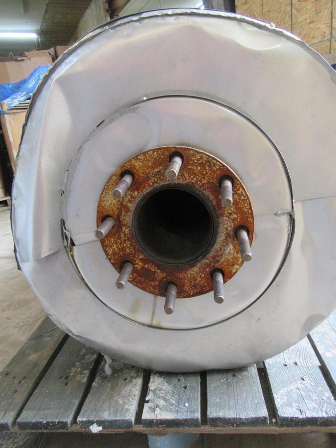 Used 5' FTHOSPITAL GRADE GENERATOR MUFFLER EXHAUST SILENCER ENCASED 4" INLET OUTLET