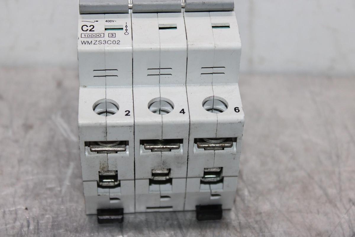 Used EATON CIRCUIT BREAKER  WMZS3C02 480/277 VAC 2 AMP 3-POLE *WARRANTY*