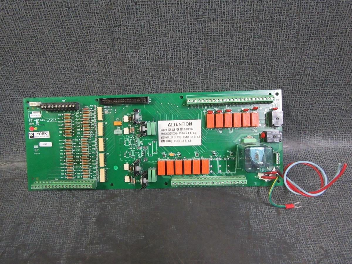 Used YORK RELAY CIRCUIT BOARD 031-01743-001 REV B **WARRANTY INCLUDED**