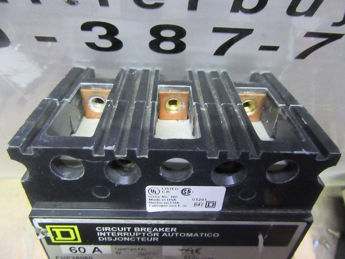 Used SQUARE D CIRCUIT BREAKER FHP36060 60 AMP 600 VAC 3-POLE **WARRANTY INCLUDED**