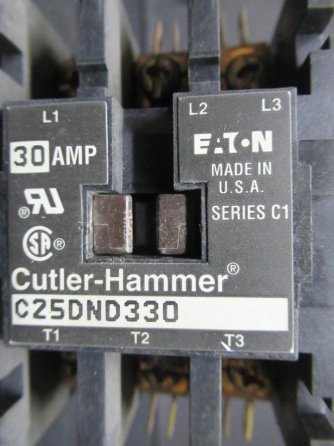 *NIB* CUTLER-HAMMER CONTACTOR C25ND330A 3-POLE 30 FLA 15 HP 600 VAC 120 VAC COIL