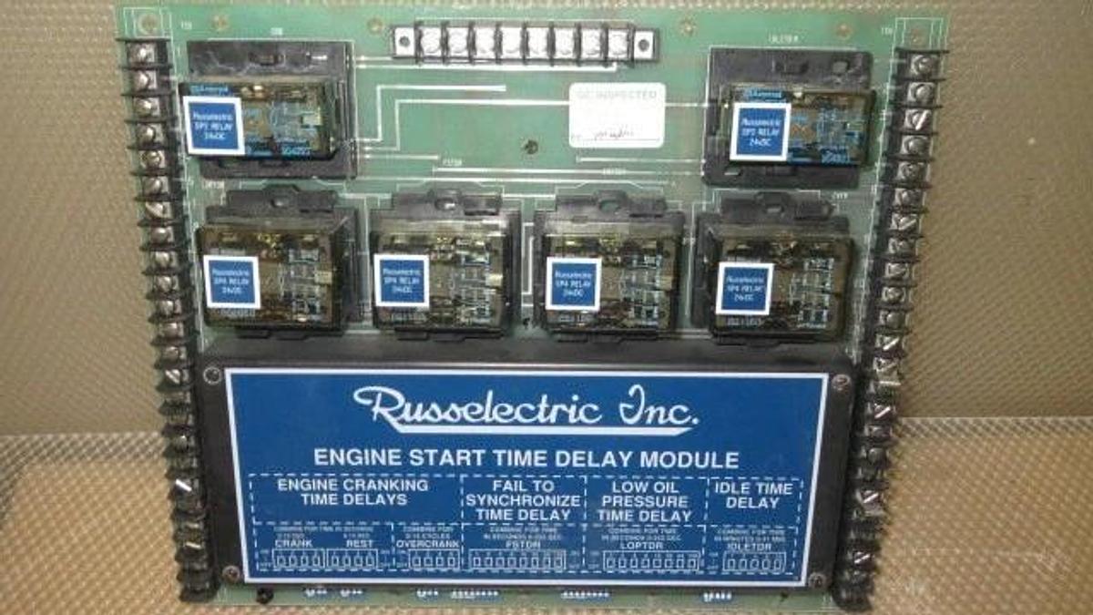 Used RUSS ELECTRIC RUSSELECTRIC INC ENGINE START TIME DELAY MODULE #  1700-0450 REV 1