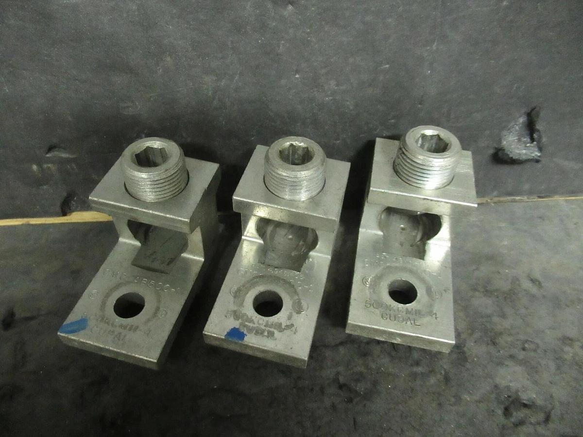 Used (3) QTY CMC AB500-1 1 SINGLE BARREL MECHANICAL CONNECTOR LUGS TAP 500 KCMIL - 4