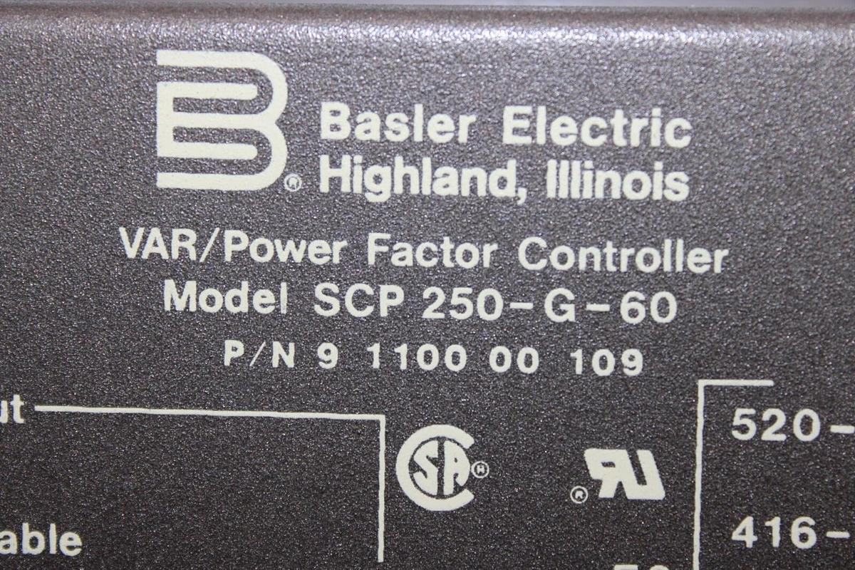 Used BASLER ELECTRIC VAR/POWER FACTOR CONTROLLER SCP-250-G-60 9-1100-00-109