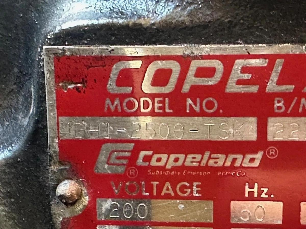 Used COPELAND SEMI-HERMETIC REFRIGERANT COMPRESSOR MODEL 4DH1-2500-TSK 208/230-460 V