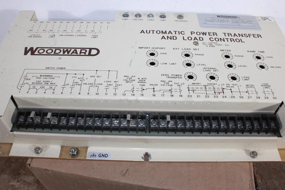 Used WOODWARD AUTOMATIC POWER TRANSFER & LOAD CONTROL 9905-007-N 115-230 VAC