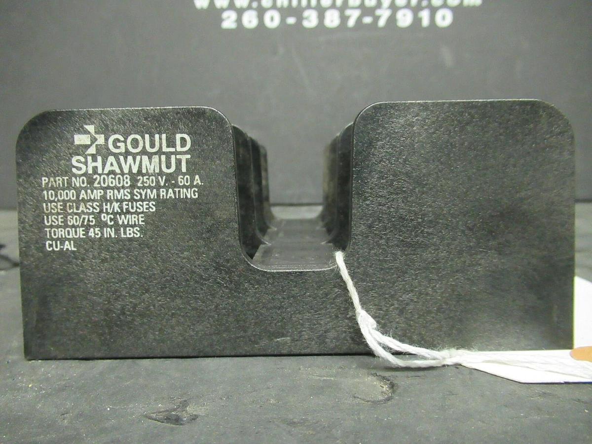 Used LOT OF 2 GOULD SHAWMUT FUSE HOLDER 20608 FOR 60 AMP 250 V FUSES **WARRANTY**