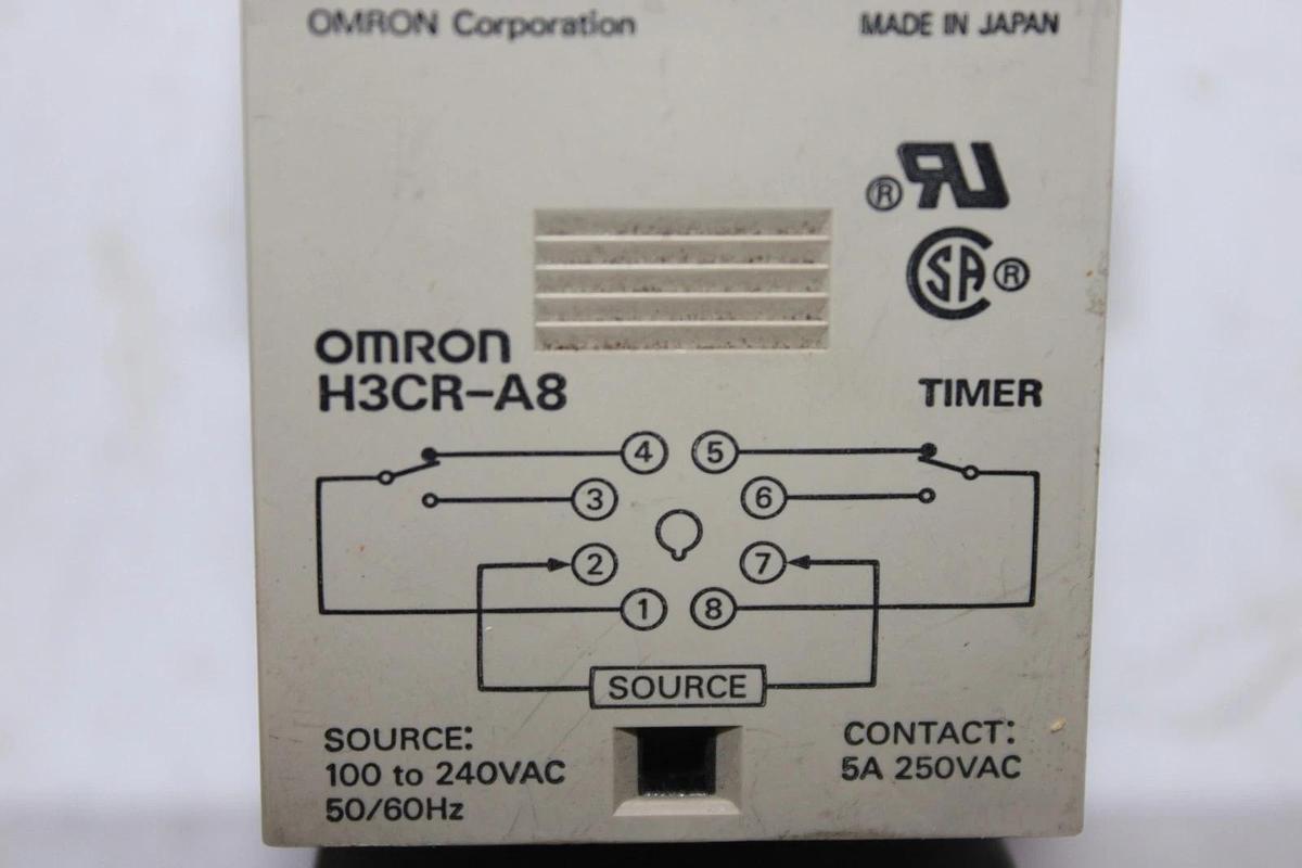 Used OMRON TIME DELAY RELAY H3CR-A8 0-3 MINUTE DELAY 240 VAC 5 AMP **WARRANTY**