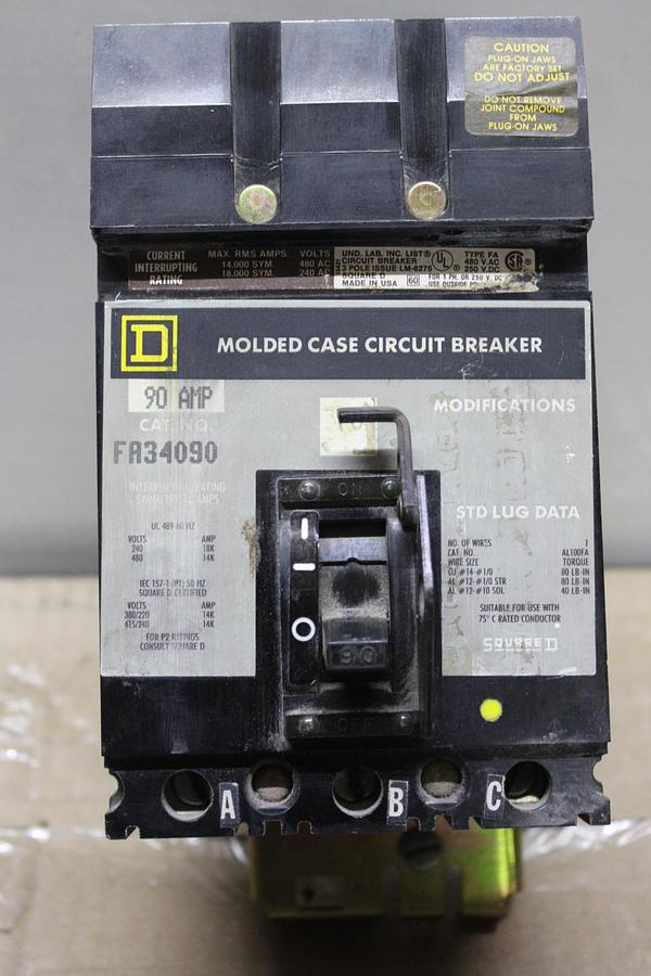Used SQUARE D I-LINE CIRCUIT BREAKER KA36125G 125 AMP 600 VOLT 3-POLE