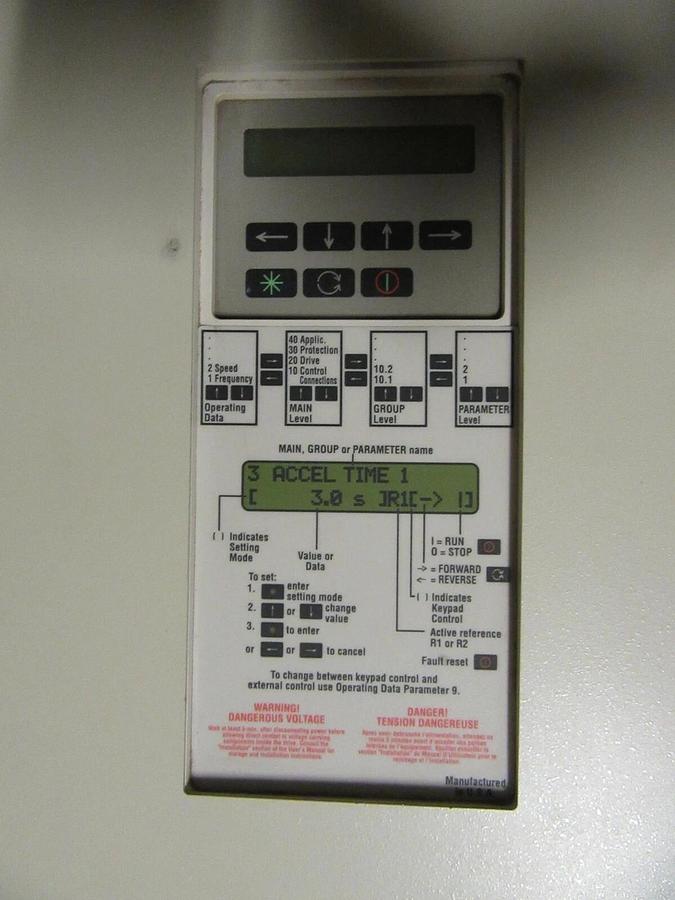 Used ABB VARIABLE SPEED DRIVE H501023400 ACH501-025-4-00P2 INPUT: 480V OUTPUT: 25 HP