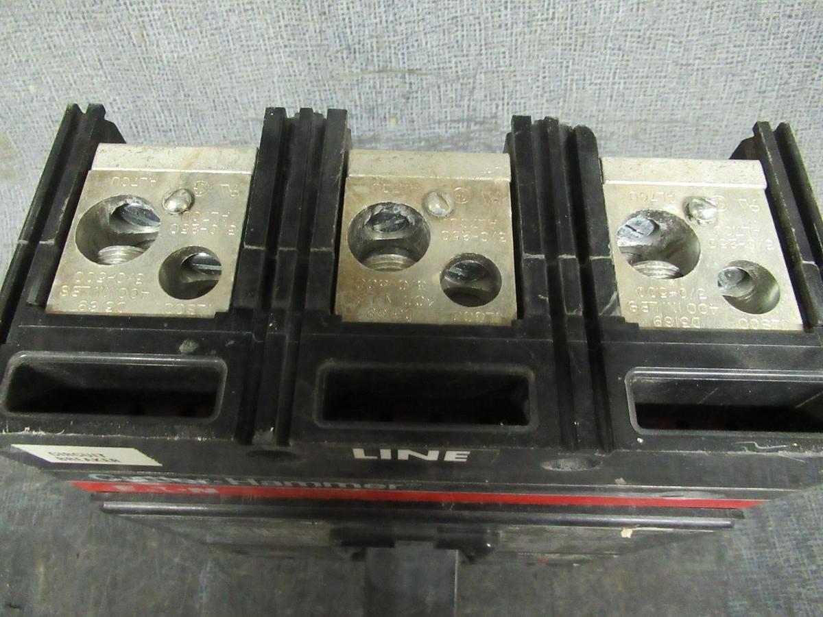 Used CUTLER HAMMER BREAKER LS36F600E 600A 3 POLE 600VAC W/ LUGS AND SHUNT TRIP