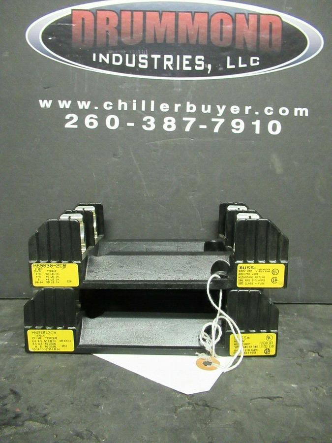 Used BUSSMANN FUSE HOLDER H60030-2CR FOR 30 AMP 600 V CLASS M FUSES **WARRANTY**