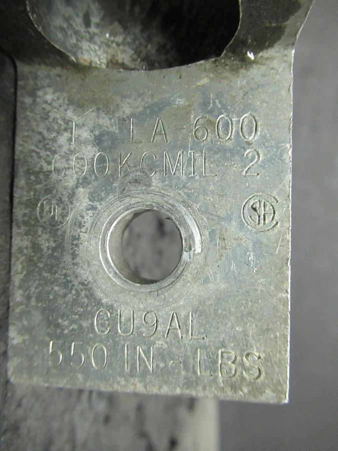 Used (3) QTY CMC LA-600 1 (SINGLE) BARREL MECHANICAL CONNECTOR LUG TAP 600 KCMIL - 2