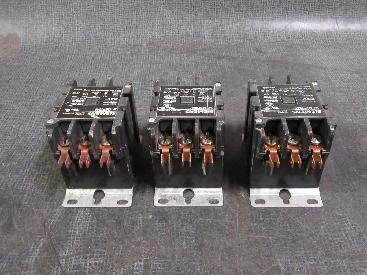 Used (1) SIEMENS CONTACTOR 30 AMP 600V 3 PHASE 15 HP 110-120V COIL MODEL: 42BF35AF