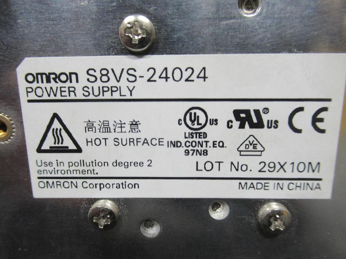 Used OMRON POWER SUPPLY S8VS-24024 240 WATT INPUT: 100-240 VAC OUTPUT: 24 VDC