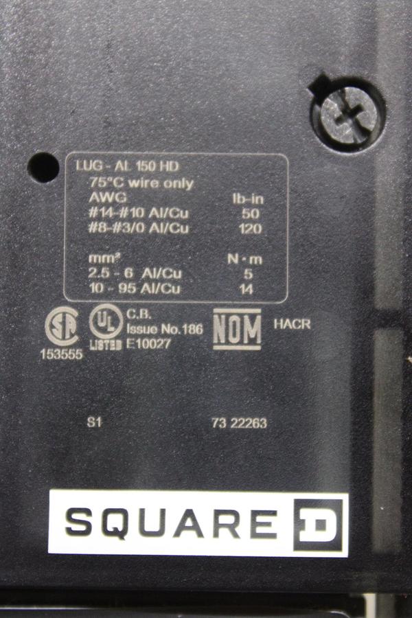 Used SQUARE D I-LINE CIRCUIT BREAKER FA34040 40 AMP 600 VOLT 3-POLE