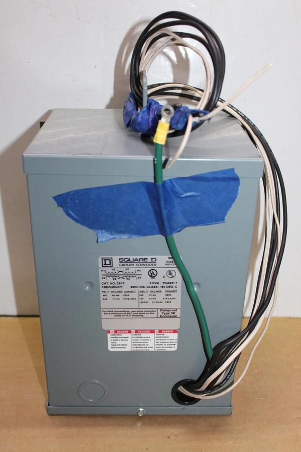 Used SQUARE D TRANSFORMER 3S1F 3KVA SINGLE PHASE PRI: 240/480V SEC: 120/240V 3R ENCL.