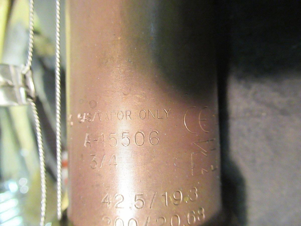 Used MUELLER GAS/VAPOR RELIEF VALVE A-15506 3/4" 42.5 PSI
