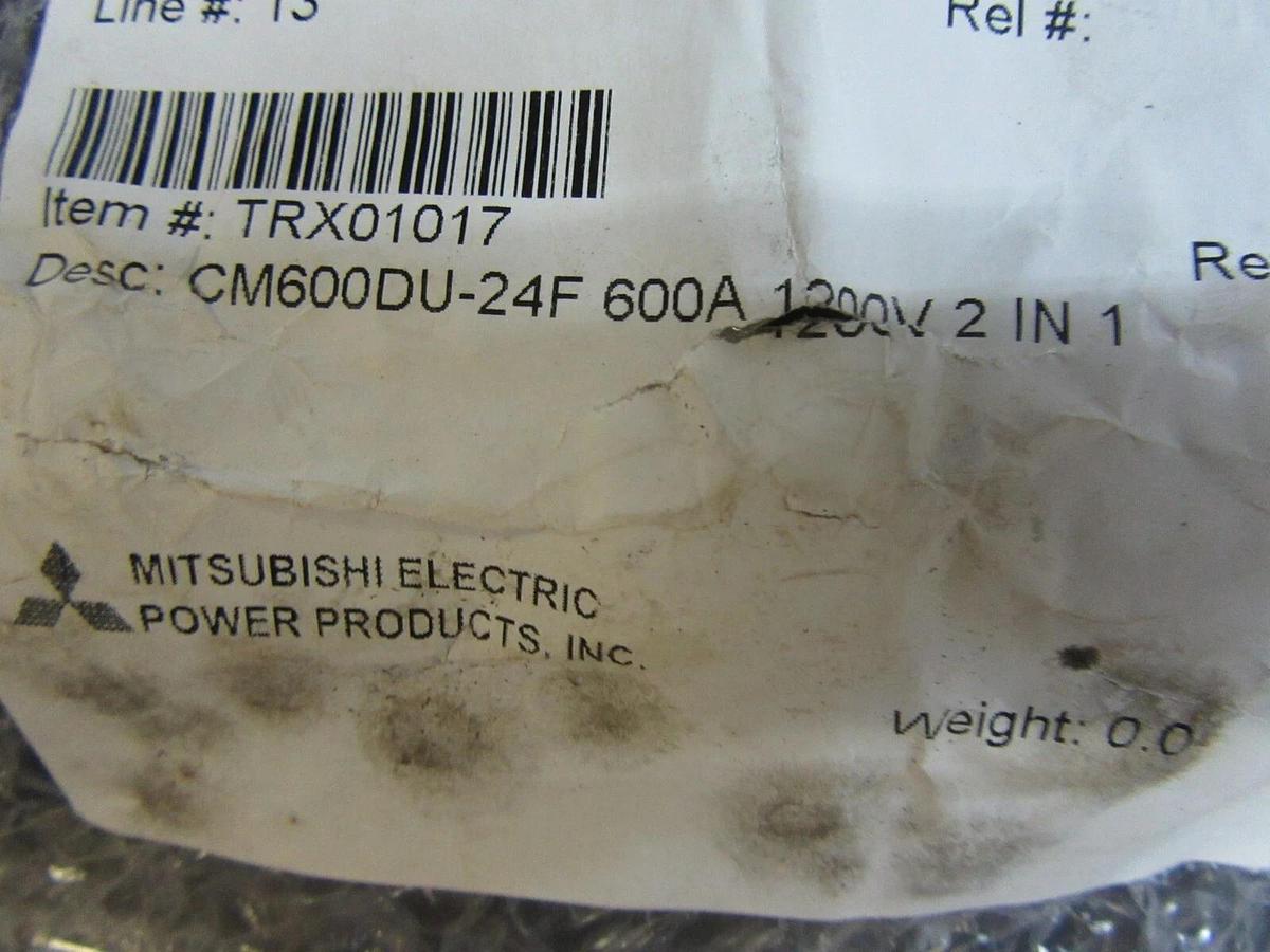 LOT OF 2 MITSUBISHI CM600DU-24F-202G 600 AMP 1200 VOLT IGBT POWER MODULE