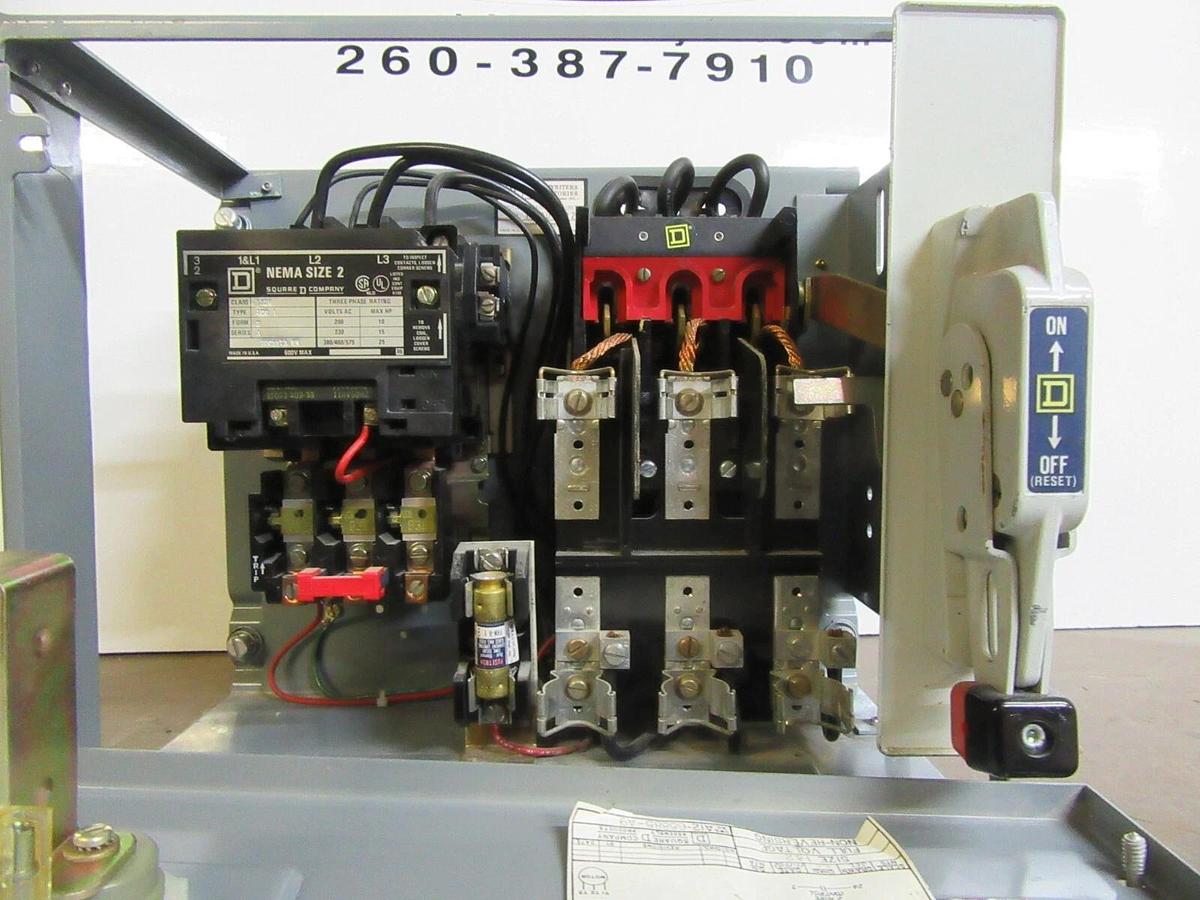 Used SQUARE D TWIN MCC FUSIBLE STARTER BUCKET 12" MODEL: 4 SIZE 1 W/ 8536-SDO1