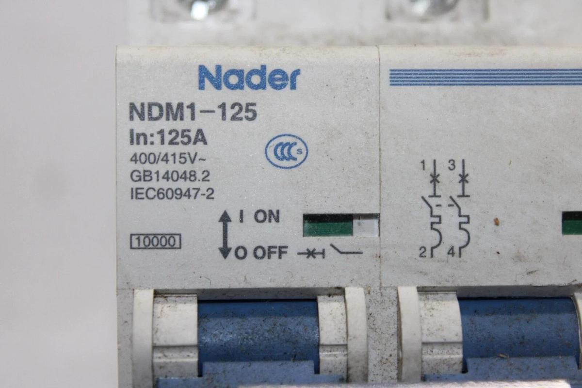 Used NADER CIRCUIT BREAKER NDM1-125 125 AMP 2-POLE 415 VAC GB14048.2 *WARRANTY*