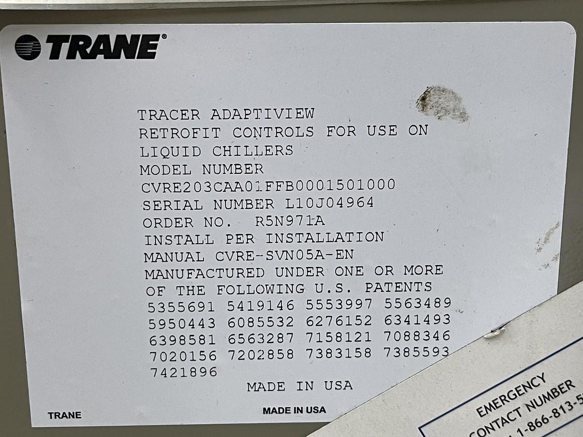 Used TRANE RETROFIT TRACER ADAPTIVIEW CHILLER CONTROL CVHE320 W/ TOUCHSCREEN DISPLAY