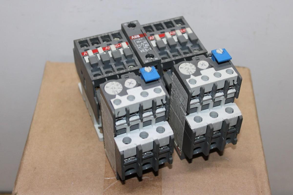 Used ABB DUAL STARTER A9-30-01 21 AMP 600 VAC 7.5 HP COIL: 230V W/ TA25-DU OVERLOAD