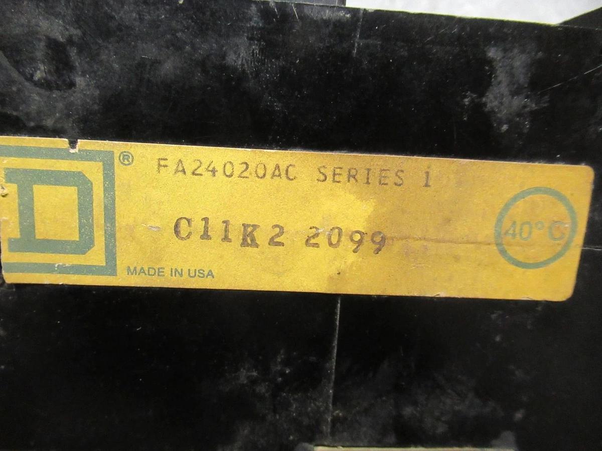 Used SQUARE D I LINE BREAKER FA2420AC 20A 480VAC W/ LUGS **WARRANTY INCLUDED**