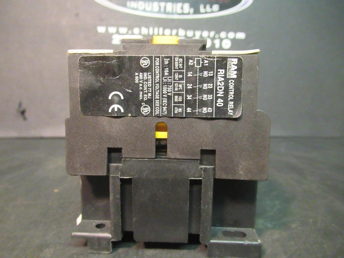 Used RAM CONTROL RELAY RIA2DN40 RIA2-DN-40 10 AMP 600 VAC COIL: 120 VOLT **WARRANTY**