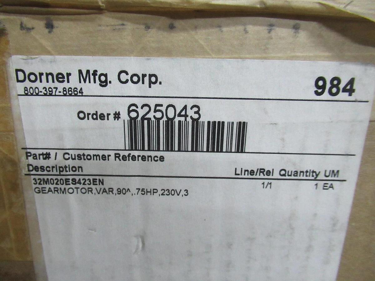 MOTOVARIO CONVEYER MOTOR T80-A4 32M020ES423EN 0.75 HP 460V 2.65A W/ 6213754-026