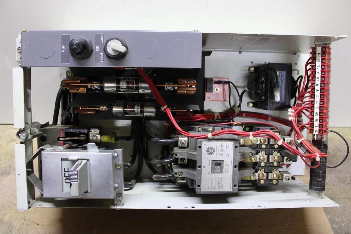 Used WESTINGHOUSE TYPE W MOTOR CONTROL BUCKET 24" SIZE 3 STARTER 90 AMP W/ DOOR