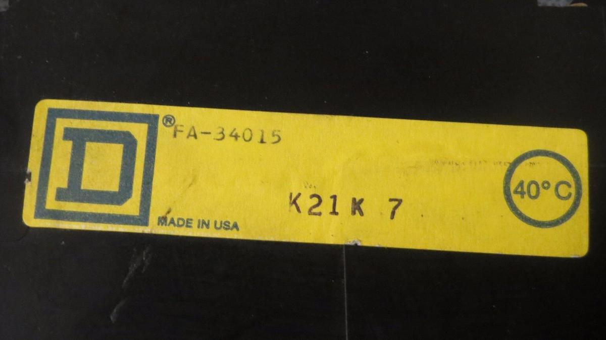 Used SQUARE D I-LINE CIRCUIT BREAKER 15 AMP 480 VAC 3 POLE MODEL: FA-34015 *WARRANTY*