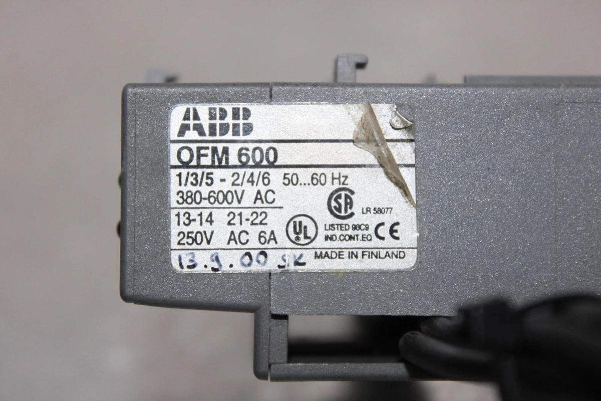 Used ABB ELECTRONIC FUSE MONITOR OFM600 600 VAC 6 AMP **WARRANTY INCLUDED**