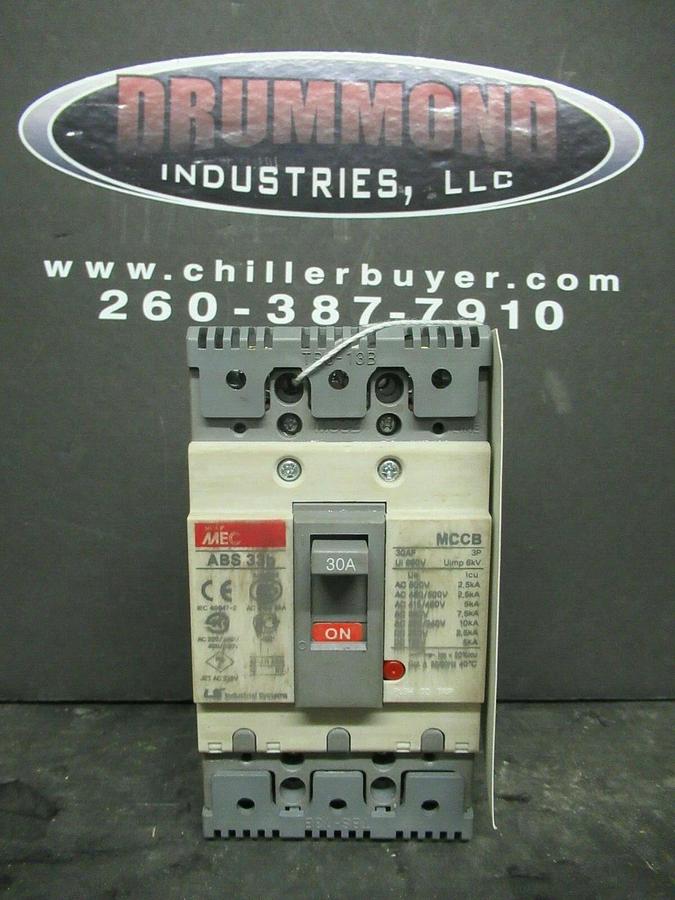 Used 30 AMP LS / MEC MCCB BREAKER ABS 33B 600 VAC 3 POLE **WARRANTY INCLUDED**