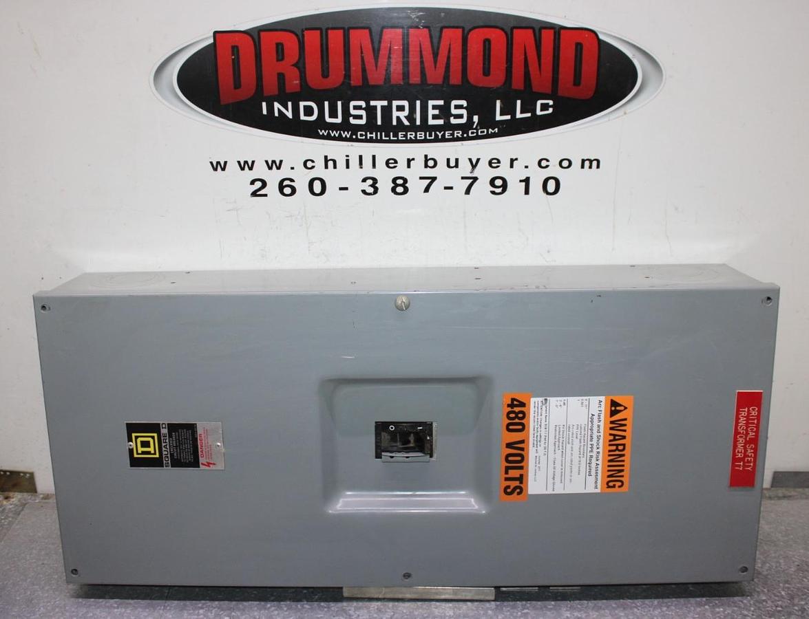 Used SQUARE D CIRCUIT BREAKER ENCLOSURE KA225F 225 AMP MAX 600 VAC W/ KAL36125