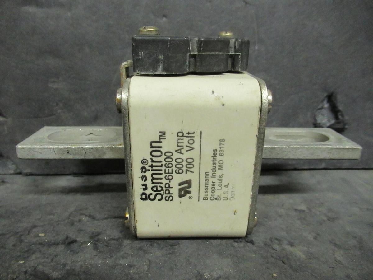 Used 1 BUSS SEMITRON SPP-6E600 600 AMP 700 V FUSE BUSSMANN COOPER INDUSTRIES WARRANTY
