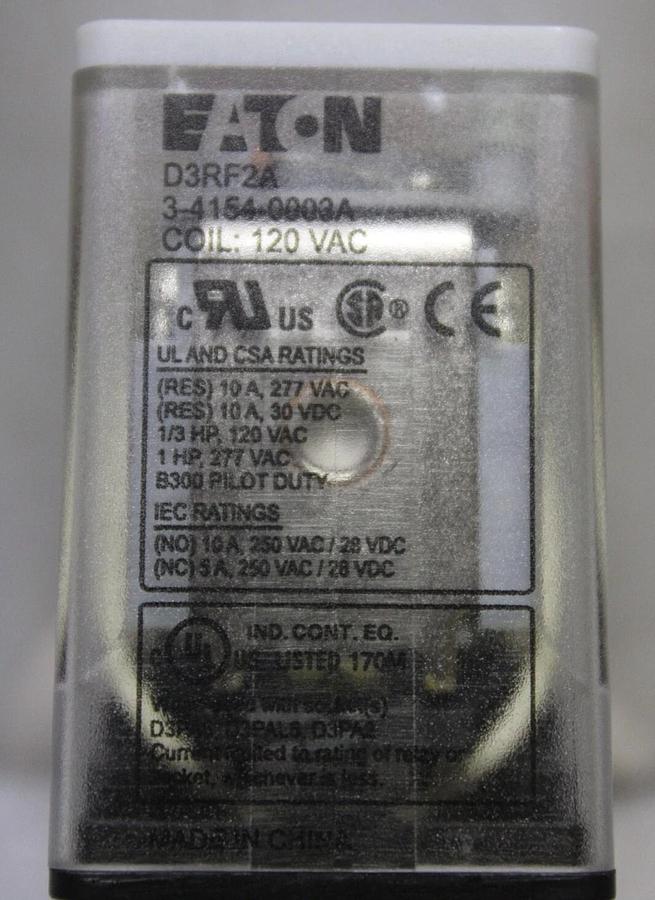 Used EATON GENERAL PURPOSE RELAY D3RF2A 3-4154-0003A