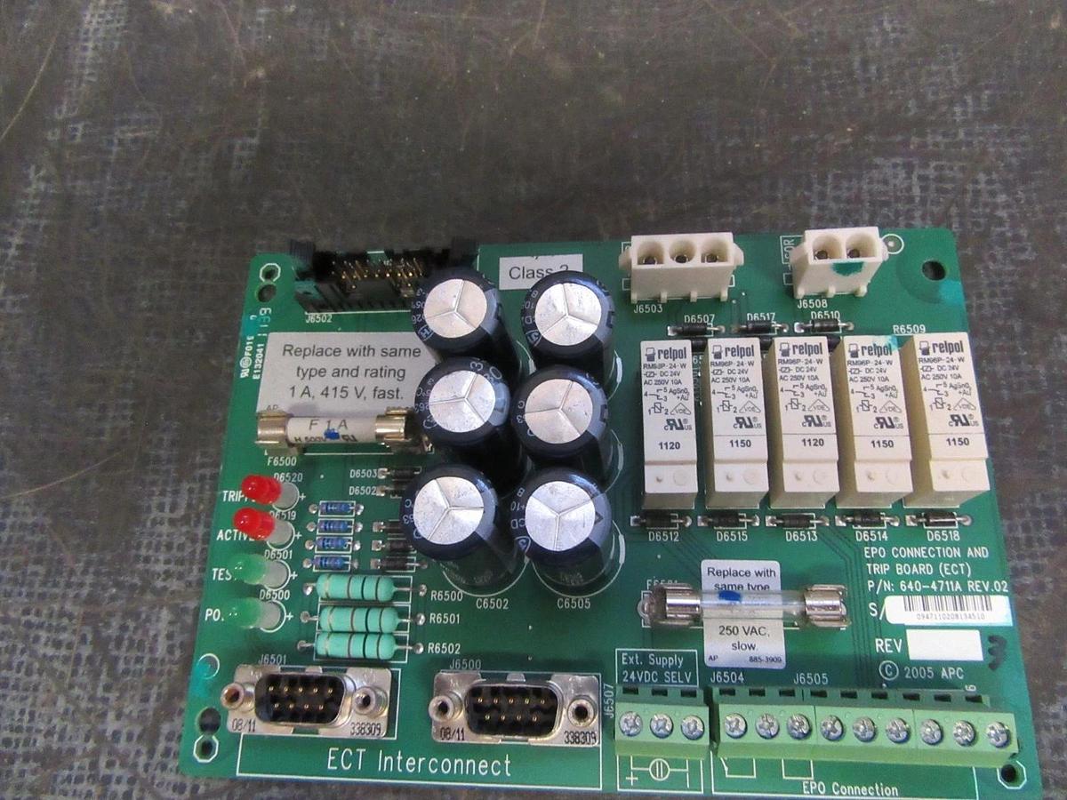 Used EPO CONNECTION AND TRIP BOARD (ECT) 640-4711A REV 02 **WARRANTY INCLUDED**