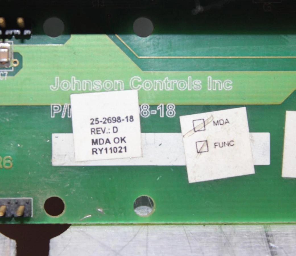 Used JOHNSON CONTROLS CHILLER GATEWAY CARD 25-2698-18 REV. D W/ 25-2783-90001 REV. D